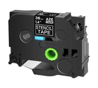 hJNGdU 18 mm 24 mm 36 mm STE-151 Roulette de Pochoir Compatible avec Les imprimantes d'étiquette STE141 STE161 Black on Clear Labels Fonctionne avec PT-P900W E500 D600 Imprimantes(36mm)