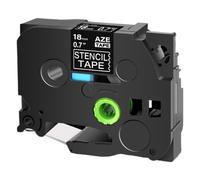 hJNGdU 18 mm 24 mm 36 mm STE-151 Roulette de Pochoir Compatible avec Les imprimantes d'étiquette STE141 STE161 Black on Clear Labels Fonctionne avec PT-P900W E500 D600 Imprimantes(18mm)