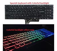 hJNGdU Clavier d'ordinateur Portable de Style Espagnol Britannique Compatible avec Les modèles MS-16J9 MS-16J5 MS-16J6 MS-16JB MS-16J3 MS-1781 MS-1782 MS-1783 MS-1785(SP Colorful Backlit)