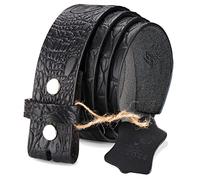HJones Ceintures occidentales pour hommes sans boucle, boucles de ceinture de cowboy pour hommes, ceinture en cuir véritable de 3,8 cm de large sans boucle, Crocodile noir, 46