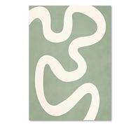 HJOSWVNS Poster Mural Abstrait Vert - Blanc Toile Peinture Decoration Murale Tableau Decoration Murale Salon Chambre Tableau Peinture Moderne Affiche Murale Impression sur Toile Sans Cadre 40x60cm