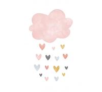 HJOSWVNS Poster Mural Coeur Rose Jaune Tableau Decoration Murale Tableau Peinture sur Toile Cadre Decoration Murale Affiche Murale Salon Peinture sur Toile Sans Cadre 50x70cm/1 Pcs