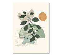 HJOSWVNS Poster Mural Feuilles Rayées Beige Toile Peinture Decoration Murale Tableau Decoration Murale Salon Chambre Tableau Peinture Moderne Affiche Murale Impression sur Toile Sans Cadre 30x40cm