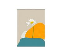 HJOSWVNS Poster Mural Fleur Orange Bleu Toile Peinture Chambre Tableaux, Posters et Arts Décoratifs Tableau Peinture Sur Toile Tableau Decoration Murale Chambre Salon Sans Cadre 60x90cm/1 Pcs