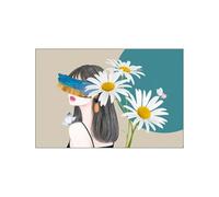HJOSWVNS Poster Mural Fleur Papillon Fille Toile Peinture Chambre Tableaux, Posters et Arts Décoratifs Tableau Peinture Sur Toile Tableau Decoration Murale Chambre Salon Sans Cadre 40x60cm/1 Pcs