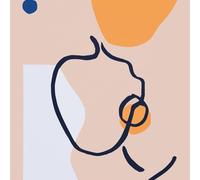 HJOSWVNS Poster Mural Orange Bleu Marine Toile Peinture Chambre Tableaux, Posters et Arts Décoratifs Tableau Peinture Sur Toile Tableau Decoration Murale Chambre Salon Sans Cadre 20x30cm/1 Pcs