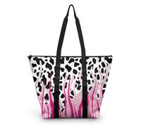 HJOSWVNS Sac Fourre Tout Abstrait Rose Noir Sac a Main Femme Polyester Tote Bag Homme Lavable Sac de Cours femme Réutilisable Tote Bag Enfant Sacs à Main Langlebig 38x56cm/1 Pcs