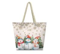 HJOSWVNS Sac Fourre Tout Arbre Bonhomme De Neige Sac a Main Femme Polyester Tote Bag Homme Lavable Sac de Cours femme Réutilisable Tote Bag Enfant Sacs à Main Langlebig 36x37cm/2
