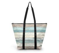 HJOSWVNS Sac Fourre Tout Bande Bleue Beige Sac a Main Femme Polyester Tote Bag Homme Lavable Sac de Cours femme Réutilisable Tote Bag Enfant Sacs à Main Langlebig 38x56cm/1 Pcs