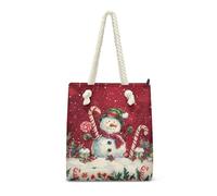 HJOSWVNS Sac Fourre Tout Homme De Neige Rouge Sac a Main Femme Polyester Tote Bag Homme Lavable Sac de Cours femme Réutilisable Tote Bag Enfant Sacs à Main Langlebig 36x37cm/1