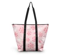 HJOSWVNS Sac Fourre Tout Impression Animal Rose Sac a Main Femme Polyester Tote Bag Homme Lavable Sac de Cours femme Réutilisable Tote Bag Enfant Sacs à Main Langlebig 38x56cm/1 Pcs