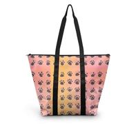 HJOSWVNS Sac Fourre Tout Orange Rose Clair Sac de Plage Polyester Tote Bag Homme Lavable Sacs à Main Femme Réutilisable Tot Bag Durable Cabas Pliable Totebag 38x56cm/1 Pcs