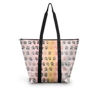 HJOSWVNS Sac Fourre Tout Rose Orange Sac de Plage Polyester Tote Bag Homme Lavable Sacs à Main Femme Réutilisable Tot Bag Durable Cabas Pliable Totebag 38x56cm/1 Pcs