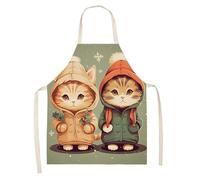 HJOSWVNS Tablier Cuisine Homme Chat Flocon De Neige Tablier de Cuisine Femme Respirant Tablier Cuisine Enfant Résistant Tablier Cuisine Femme Réglable Tablier de Cuisine Durable 55x68cm