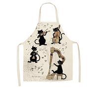 HJOSWVNS Tablier Cuisine Homme Le Chat Violon Tablier Cuisine Enfant Respirant Tablier de Cuisine Femme Résistant à l'huile Tablier Cuisine Réglable Tablier de Cuisine Durable Tablier Femme 55x68cm