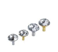 HJQFVASQ Boutons et poignées d'armoire en verre cristal diamant doré, poignées de porte de placard en alliage de Zinc, poignée de cuisine, quincaillerie de porte de meubles(Handle-6712-170G)