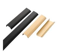 HJQFVASQ Poignées d'armoire cachées noires, en alliage d'aluminium, poignées de cuisine, poignées de porte de placard, boutons de tiroir, quincaillerie de meubles longs(Gold 160mm)