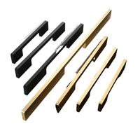 HJQFVASQ Poignées d'armoire noires en alliage d'aluminium massif, poignées de placard cuisine Style américain, boutons tiroir, quincaillerie poignée meuble(Single Hole)