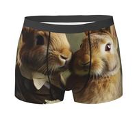 HJRT Caleçon boxeur doux et respirant pour homme - Évacuation de l'humidité - Extensible - Lapin - Pour homme, Noir , L