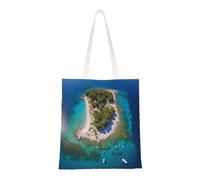 HJRT Sac fourre-tout esthétique en toile pour femme, sac de courses de grande capacité, sac à bandoulière île Croatie, sacs à main réutilisables, sacs cadeaux pour le travail, la plage, les voyages,