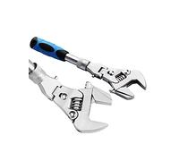 HJtRTDF Clé à molette， Clé à cliquet multifonctionnelle rétractable et pliable 5 en 1 avec fonction secouement de tête, for climatiseur salle bain ou autre appareil hydraulique