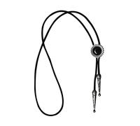 HJtRTDF Collier de style western, Cravate en cuir véritable style western cowboy décontracté for homme - Bolo tie corde de faite main vintage