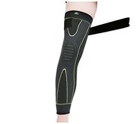 HJtRTDF genouillère pour Hommes， Genouillère de Sport élastique à Rayures Jaunes et Vertes, Manchon Compression antidérapant, jambière allongeante(XL Nonslip Bandage)