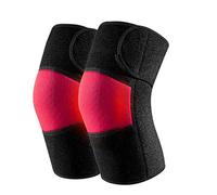 HJtRTDF genouillère pour Hommes， Genouillères Auto-chauffantes, for la Course à Pied, l'arthrite et Le soulagement des douleurs articulaires(Red)