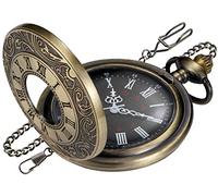 HJtRTDF Montre de Poche， Collier Pendentif Style Steampunk Antique avec chaîne, Cadeau for Homme, Coffret