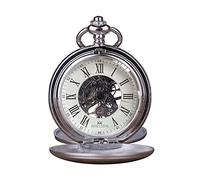 HJtRTDF Montre de Poche， Montre de Poche mécanique à Double Chasse, Montres for témoins et garçons d'honneur