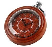 HJtRTDF Montre de Poche， Montres de Poche Vintage en Bois Bambou Faites à la Main avec chaîne, Pendentif for Homme et Coffret Cadeau(Red)