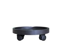 HJtRTDF support pour plantes, Soucoupes de plantes for l'extérieur, caddie, plateau Pot fleur, chariot à roulettes, Base intérieure, rond, soucoupe jardinière d'eau(Black,32cm)
