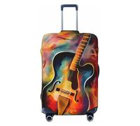 HJTRW Housse de bagage de voyage pour guitare aquarelle abstraite, élastique, lavable, housse de protection tendance, extensible, housse de bagage anti-poussière pour bagages de 45,7 à 81,3 cm, Noir ,