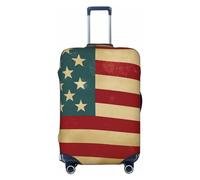 HJTRW Housse de protection élastique et lavable avec drapeau américain vintage du 4 juillet - Housse de protection pour bagages de 45,7 à 81,3 cm, Noir , L