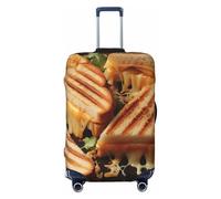 HJTRW Housse de protection élastique et lavable pour bagages de voyage, sandwichs au fromage, housse de protection tendance et extensible anti-poussière pour bagages de 45,7 à 81,3 cm, Noir , L