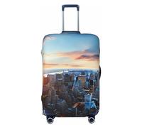 HJTRW Housse de protection élastique lavable pour valises de 45,7 à 81,3 cm - Motif horizon de New York City Skyline, Noir , L