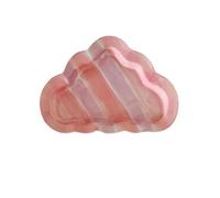 HJUGHPN Assiettes en forme de nuage - Assiette en céramique peinte à la main - Assiette à dessert kawaii - Assiette à dessert - Assiette à gâteau - Assiette à bijoux (rose, trompette)
