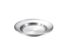 HJUGHPN Assiettes occidentales en acier inoxydable, double isolation, assiette principale, assiette à collation (19 cm)