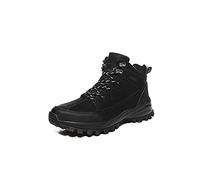 HJUGHPN Bottes de neige pour homme - Chaudes - En peluche - Imperméables - En cuir - Antidérapantes - Pour la randonnée et le travail, noir, 49 EU