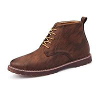 HJUGHPN Bottes en cuir pour homme - Chaussures d'hiver pour homme - Bottines en cuir pour homme - Chaussures de travail pour hommes, marron, 47 1/3 EU
