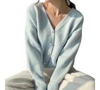HJUGHPN Cardigan pour femme automne hiver cardigan pull manteau femme doux élégant court vintage tricot cardigan femme