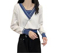 HJUGHPN Cardigan tricoté pour femme - Pull ample à rayures - Pull d'extérieur