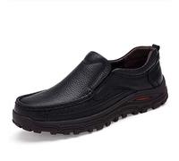 HJUGHPN Chaussures pour homme - Grande taille 38-48 - Mocassins en cuir pour hommes - Mocassins formels en cuir - Oxford - Noir - Pointure 43,5