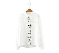 HJUGHPN Chemisiers pour femme en coton brodé blanc chemise revers boutonné mignon chemise femme