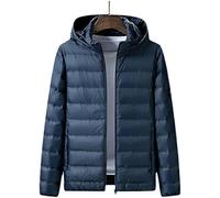 HJUGHPN Doudoune ample détachable pour homme en automne et en hiver, veste classique légère et chaude pour homme, grande taille (bleu foncé, taille 4XL)