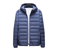 HJUGHPN Doudoune de printemps pour homme - Veste légère demi-saison d'hiver légère pour mari - Grand manteau blanc à capuche en canard pour homme (7XL-110-120 kg)