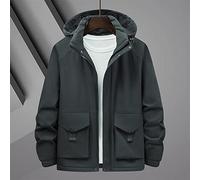 HJUGHPN Doudoune d'hiver à capuche pour homme - Veste d'extérieur épaisse et chaude - Multi Streetwear (M)