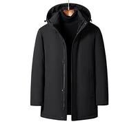 HJUGHPN Doudoune d'hiver amovible pour homme - Manteau d'hiver blanc à capuche épais et chaud (XL)