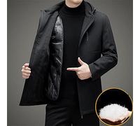 HJUGHPN Doudoune d'hiver épaisse et chaude pour homme - Veste à capuche moyenne - Manteau à manches longues pour homme (4XL)