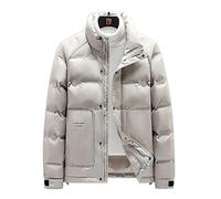 HJUGHPN Doudoune d'hiver pour homme, veste en duvet blanche pour homme, veste coupe-vent en duvet chaude pour hommes, manteau de neige décontracté à col montant (LDS963kaki, XXL)